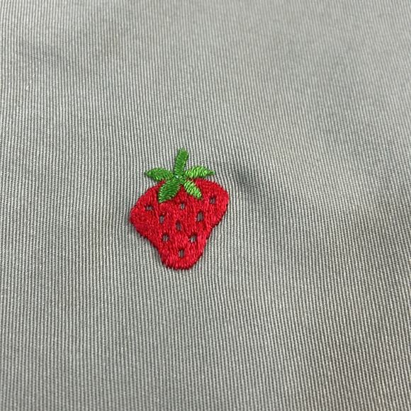 Vintage Unbranded Strawberry Embroidered khaki tan midi skirt, size Large - Picture 3 of 8